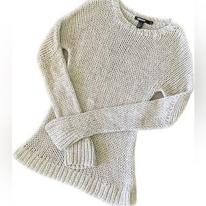 DKNY Linen & Cotton Open Knit Tunic Sweater.  Size S